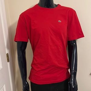 Red Lacoste 🐊 T-shirt 7 Large